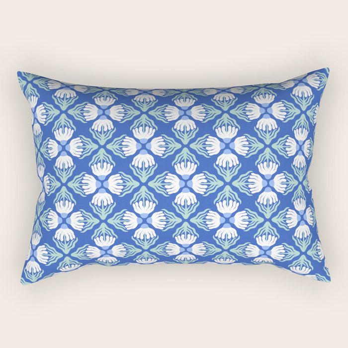 Funky Wavy Daisy Pattern Rectangular Pillow Gallery Image 1