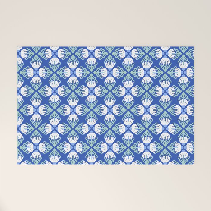 Funky Wavy Daisy Pattern Welcome Mat Gallery Image 1
