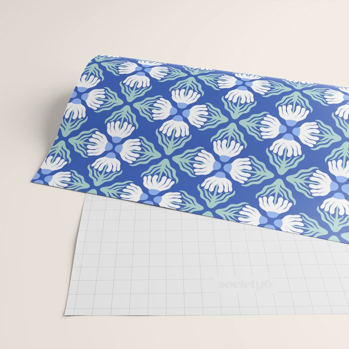 Funky Wavy Daisy Pattern Wrapping Paper Gallery Image 2