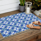 Funky Wavy Daisy Pattern Outdoor Rug Gallery Image 2