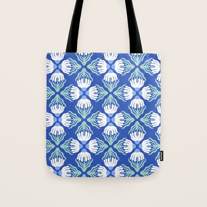 Funky Wavy Daisy Pattern Tote Bag Gallery Image 1
