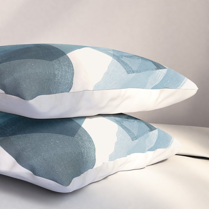Rectangular Shapes Blue Geometric Abstract Pillow Sham Gallery Image 3