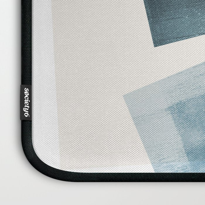 Rectangular Shapes Blue Geometric Abstract Laptop Sleeve Gallery Image 3