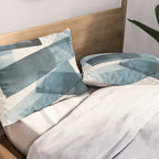 Rectangular Shapes Blue Geometric Abstract Pillow Sham Gallery Image 2