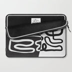 ABSTRACTION 01 | Black and White Abstract Series Laptop Sleeve Gallery Image 2