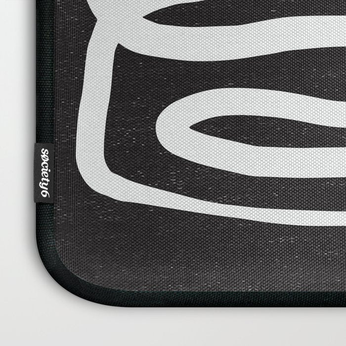 ABSTRACTION 01 | Black and White Abstract Series Laptop Sleeve Gallery Image 3