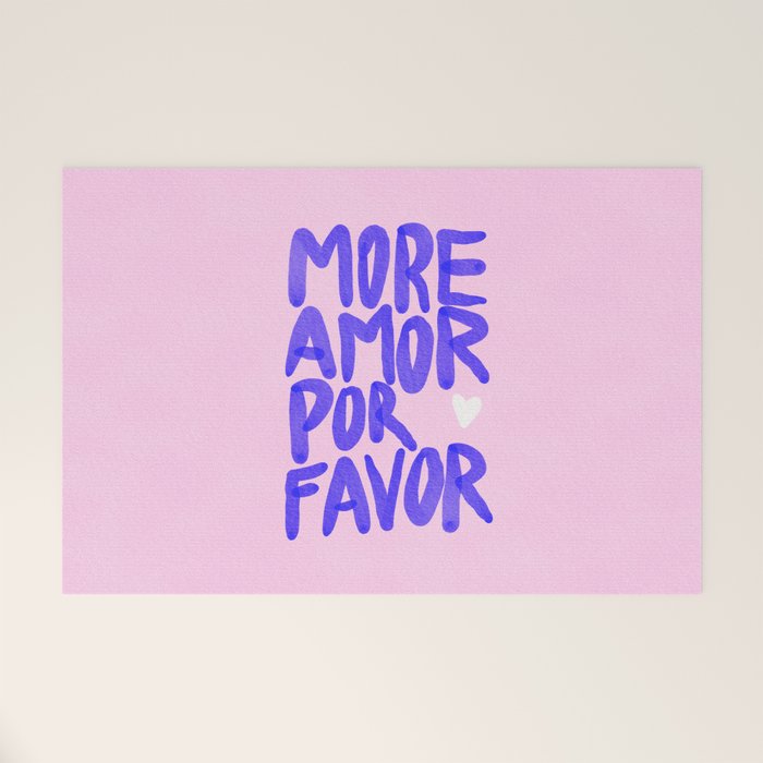 More Amor por favor - brush typography love quote Welcome Mat Gallery Image 1