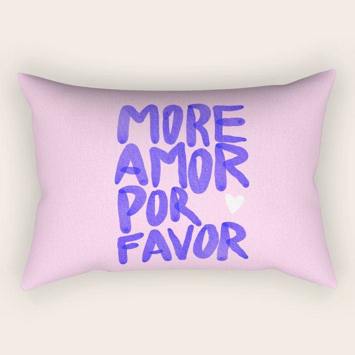 More Amor por favor - brush typography love quote Rectangular Pillow Gallery Image 2