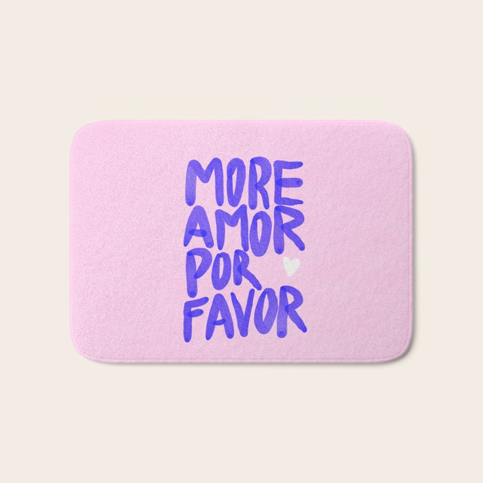More Amor por favor - brush typography love quote Bath Mat Gallery Image 1