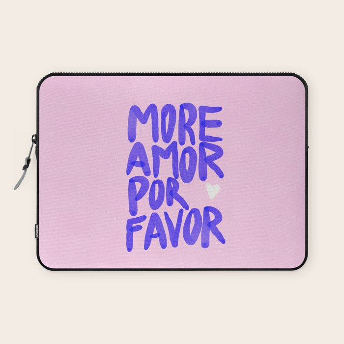 More Amor por favor - brush typography love quote Laptop Sleeve Gallery Image 1
