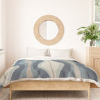 Hourglass Abstract Mid Century Modern Pattern in Neutral Blue Gray Tones Duvet Cover Gallery Image 3
