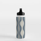 Hourglass Abstract Mid Century Modern Pattern in Neutral Blue Gray Tones Water Bottle Gallery Image 3
