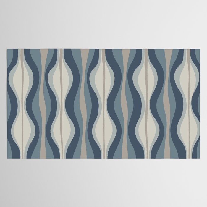 Hourglass Abstract Mid Century Modern Pattern in Neutral Blue Gray Tones Tablecloth Gallery Image 2
