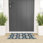 Hourglass Abstract Mid Century Modern Pattern in Neutral Blue Gray Tones Welcome Mat Gallery Image 3