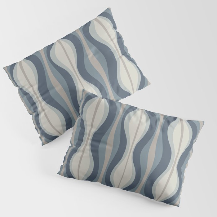Hourglass Abstract Mid Century Modern Pattern in Neutral Blue Gray Tones Pillow Sham Gallery Image 1
