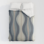 Hourglass Abstract Mid Century Modern Pattern in Neutral Blue Gray Tones Duvet Cover Gallery Image 6
