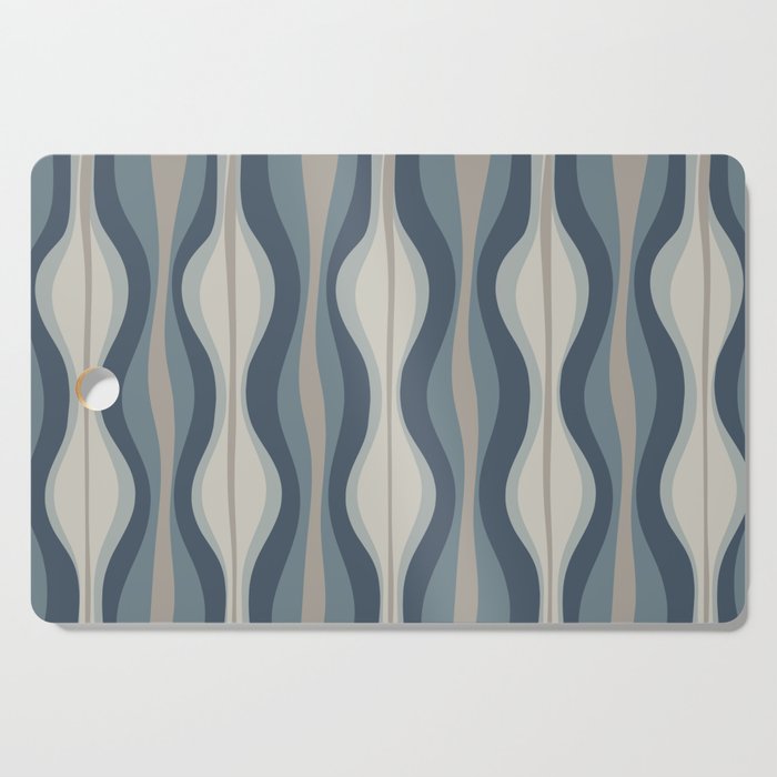 Hourglass Abstract Mid Century Modern Pattern in Neutral Blue Gray Tones Cutting Board Gallery Image 1