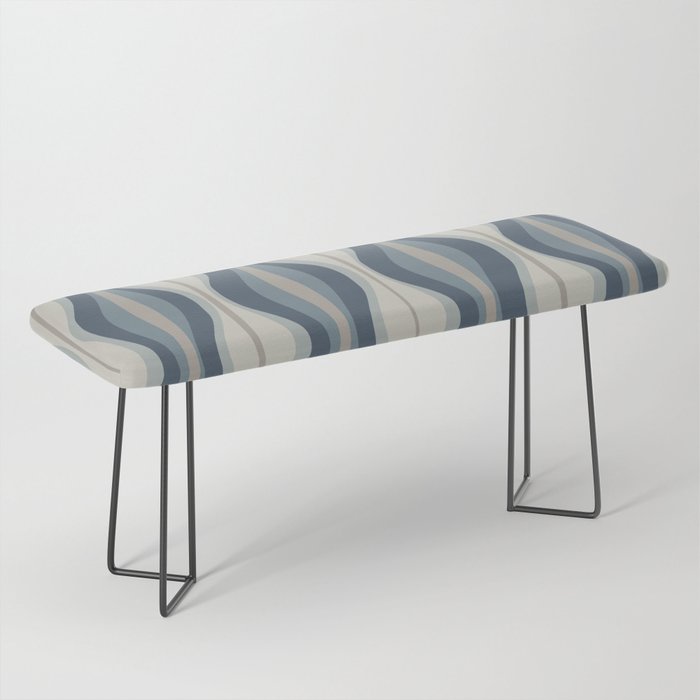 Hourglass Abstract Mid Century Modern Pattern in Neutral Blue Gray Tones Bench Gallery Image 1