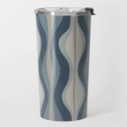 Hourglass Abstract Mid Century Modern Pattern in Neutral Blue Gray Tones Travel Mug Gallery Image 2