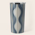 Hourglass Abstract Mid Century Modern Pattern in Neutral Blue Gray Tones Travel Mug Gallery Image 1