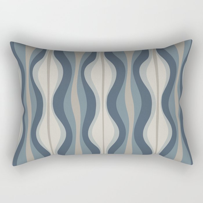Hourglass Abstract Mid Century Modern Pattern in Neutral Blue Gray Tones Rectangular Pillow Gallery Image 2