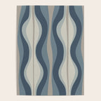 Hourglass Abstract Mid Century Modern Pattern in Neutral Blue Gray Tones Poster Gallery Image 4