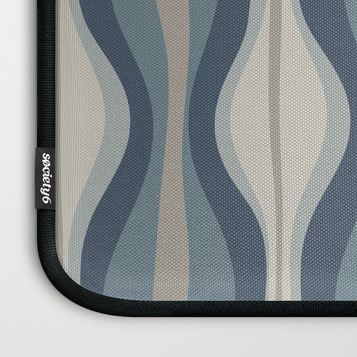 Hourglass Abstract Mid Century Modern Pattern in Neutral Blue Gray Tones Laptop Sleeve Gallery Image 3