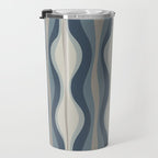 Hourglass Abstract Mid Century Modern Pattern in Neutral Blue Gray Tones Travel Mug Gallery Image 3