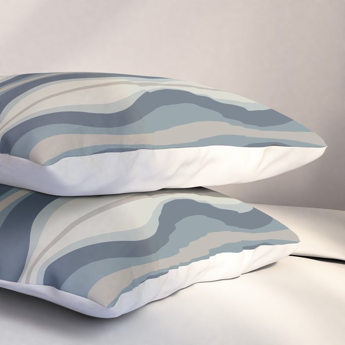 Hourglass Abstract Mid Century Modern Pattern in Neutral Blue Gray Tones Pillow Sham Gallery Image 3