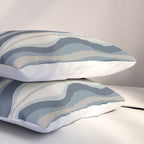Hourglass Abstract Mid Century Modern Pattern in Neutral Blue Gray Tones Pillow Sham Gallery Image 3