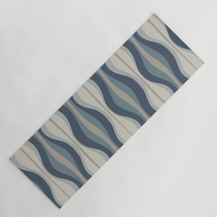 Hourglass Abstract Mid Century Modern Pattern in Neutral Blue Gray Tones Yoga Mat Gallery Image 1
