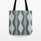Hourglass Abstract Mid Century Modern Pattern in Neutral Blue Gray Tones Tote Bag Gallery Image 1