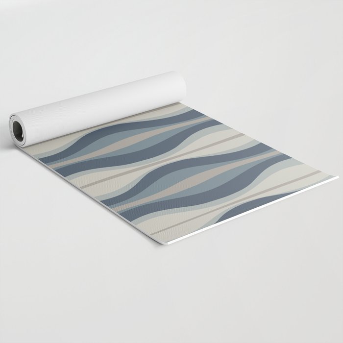 Hourglass Abstract Mid Century Modern Pattern in Neutral Blue Gray Tones Yoga Mat Gallery Image 2