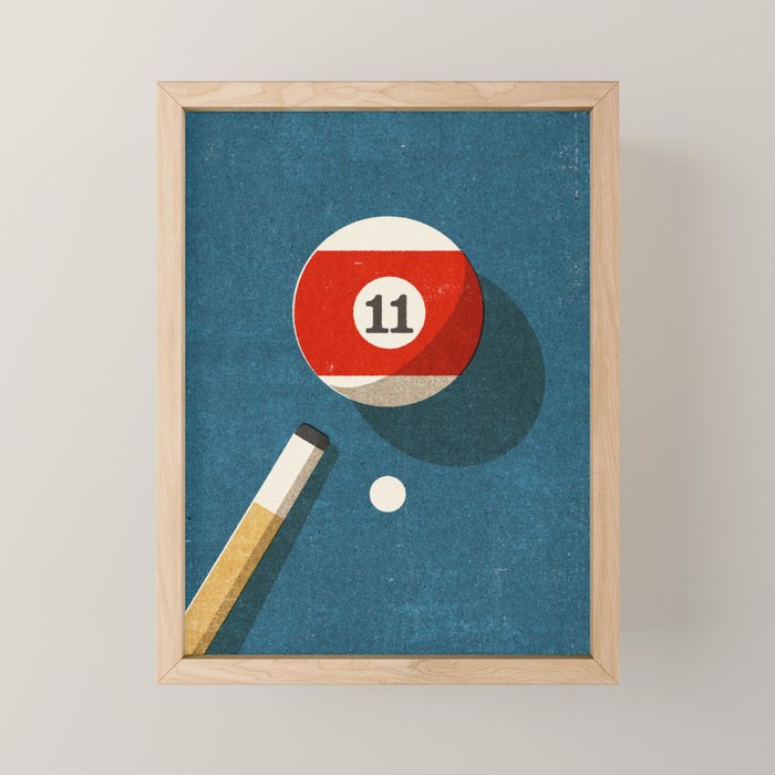 BILLIARDS / Ball 11 Mini Art Print Gallery Image 1