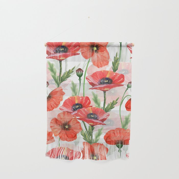 Summer Botanical Poppies Field Wall Hanging Gallery Image 1