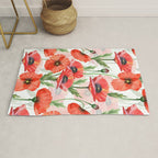 Summer Botanical Poppies Field Rug Gallery Image 1