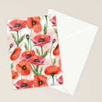 Summer Botanical Poppies Field Stationery Card Gallery Image 2