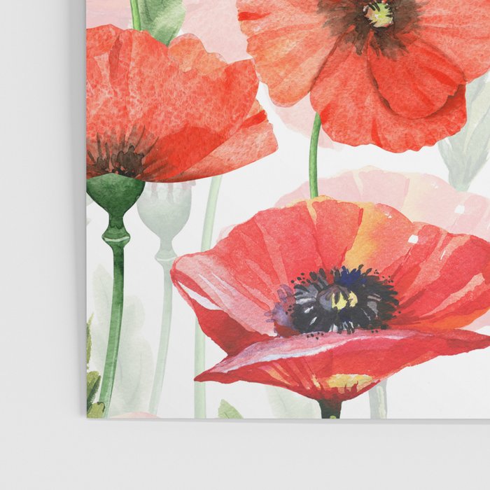 Summer Botanical Poppies Field Poster Gallery Image 3