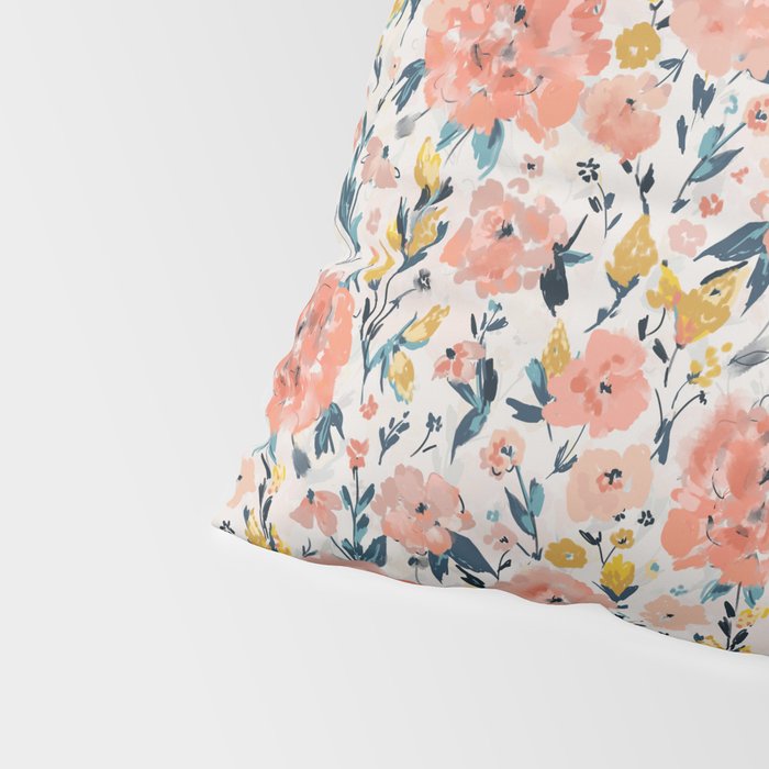 Tropical Coral Floral Pillow Sham Gallery Image 4