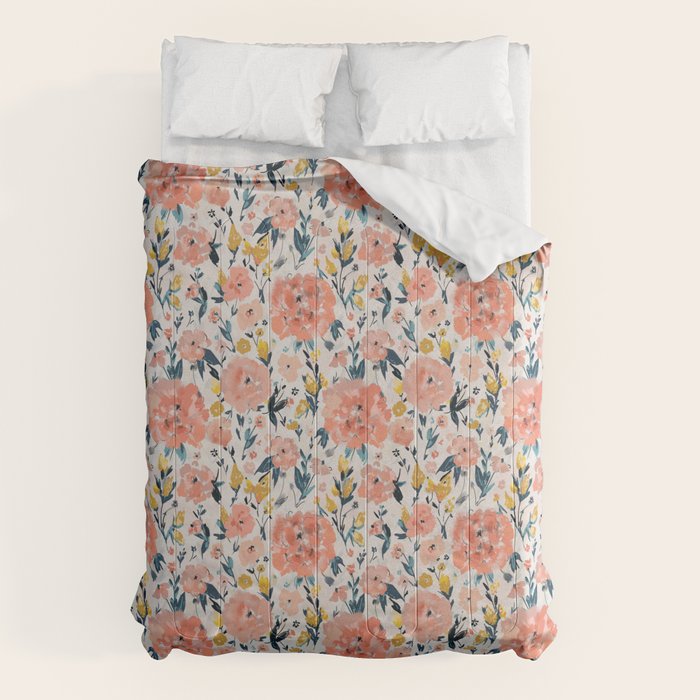Tropical Coral Floral Comforter Gallery Image 6