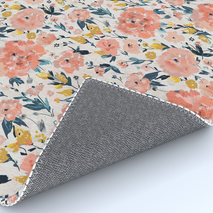Tropical Coral Floral Rug Gallery Image 4