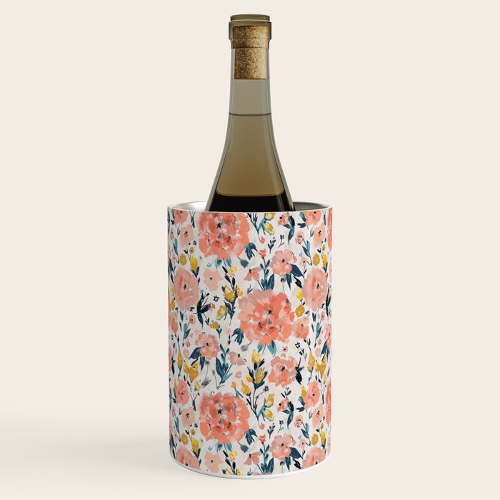 Tropical Coral Floral Wine Chiller Gallery Image 1