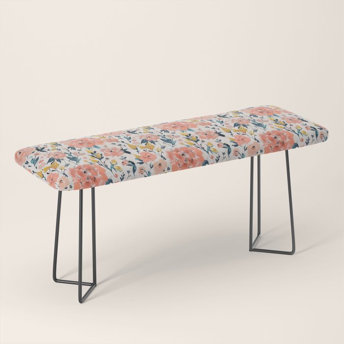 Tropical Coral Floral Bench Gallery Image 1
