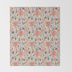 Tropical Coral Floral Throw Blanket Gallery Image 2