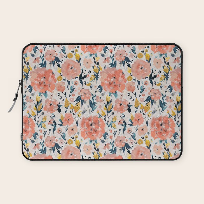 Tropical Coral Floral Laptop Sleeve Gallery Image 1