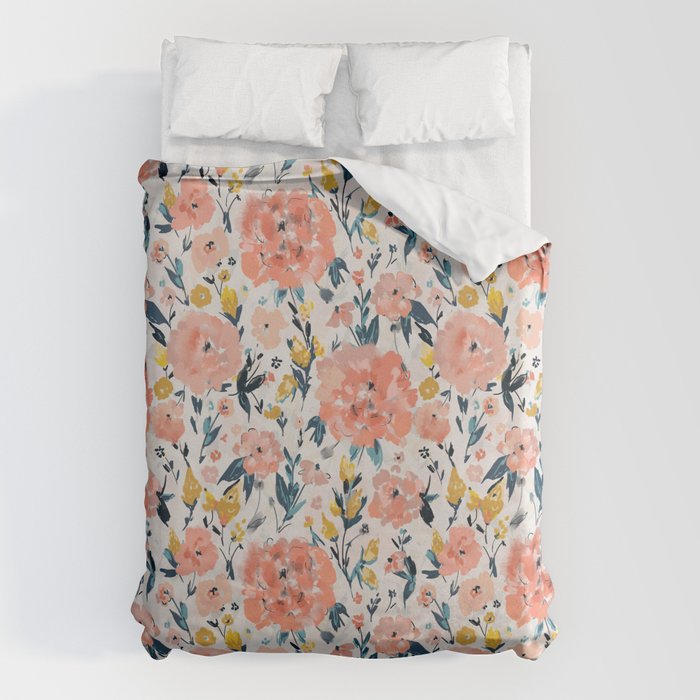 Tropical Coral Floral Duvet Cover Gallery Image 6