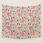 Tropical Coral Floral Wall Tapestry Gallery Image 4