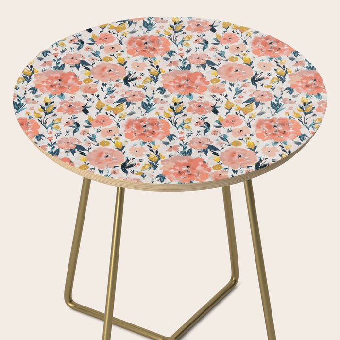 Tropical Coral Floral Side Table Gallery Image 2