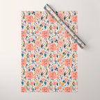 Tropical Coral Floral Wrapping Paper Gallery Image 1