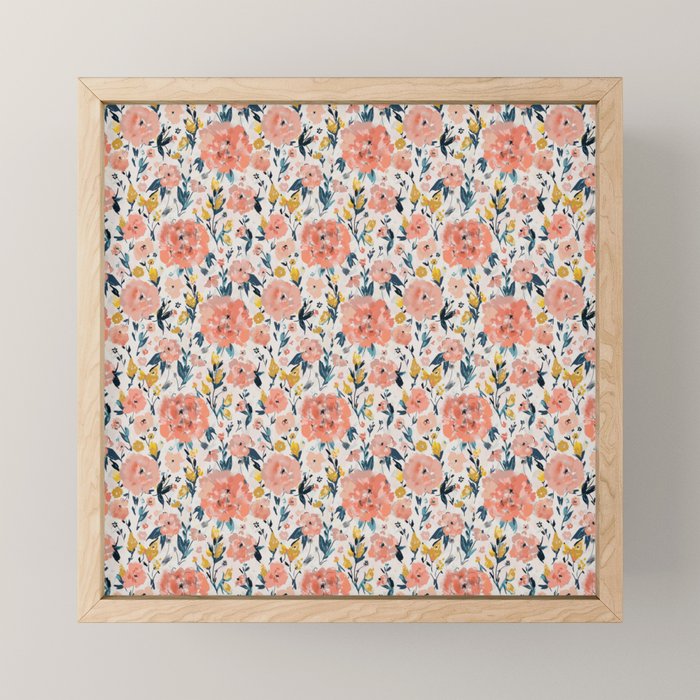 Tropical Coral Floral Mini Art Print Gallery Image 1